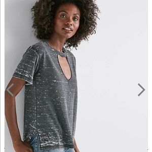 Lucky Brand Venice Burnout Choker Tee